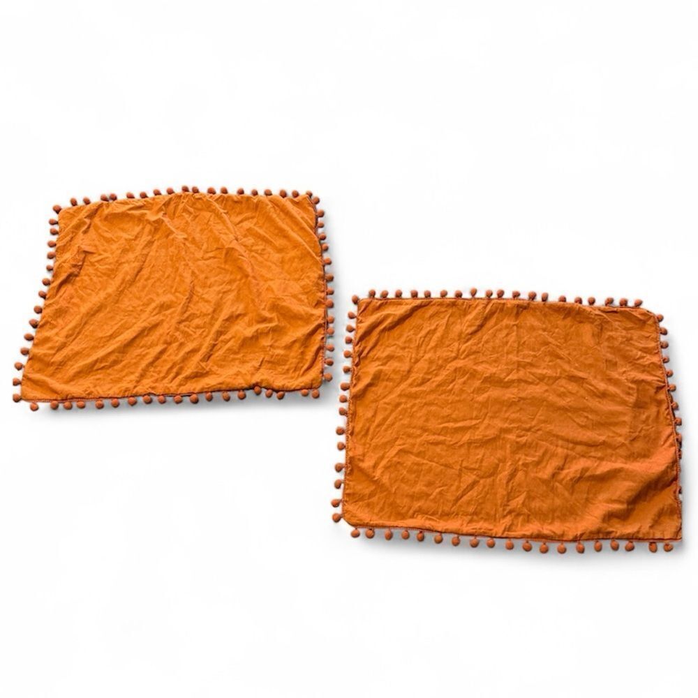 OEKO-TEX Rust Orange Rectangle Pillow Cases  Set of 2  Garment 20” x 24”